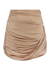 Gauge81 Kanda Draped Ruched Mini Skirt In Beige