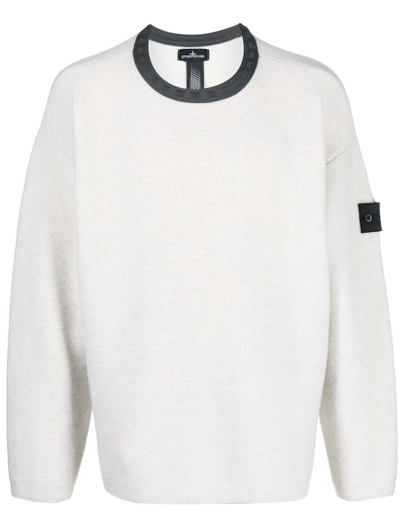 Stone Island Shadow Project Chalk White Wool Crew Neck Jumper