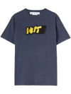 Off-white Graffiti Logo-patch Blue T-shirt In Blue