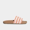 Adidas Originals Adidas Women's Adilette Print Slide Sandals In Beam Orange/white/gum