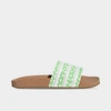 Adidas Originals Adidas Women's Adilette Print Slide Sandals In Glory Mint/white/gum