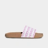 Adidas Originals Adidas Women's Adilette Print Slide Sandals In Bliss Lilac/white/gum