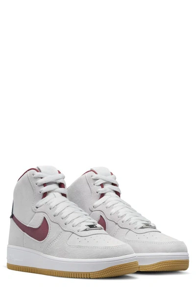 Nike Air Force 1 High Sculpt Sneaker In Summit White/ Blue/ Team Red