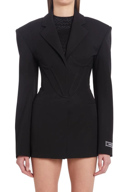 Versace Corset Wool Gabardine Informal Jacket In Black