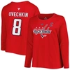 Profile Alexander Ovechkin Red Washington Capitals Plus Size Name And Number Long Sleeve T-shirt In Red