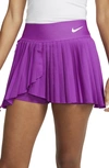 Nike Court Dri-fit Advantage Pleated Tennis Skirt In Vivid Purple/ White
