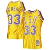 MITCHELL & NESS MITCHELL & NESS SHAQUILLE O'NEAL GOLD LSU TIGERS 1990/91 AUTHENTIC THROWBACK COLLEGE JERSEY