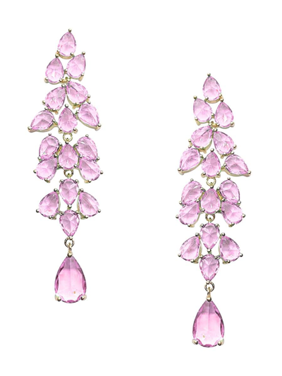 Eye Candy La Women's Alice 18k Goldplated & Cubic Zirconia Earrings In Pink