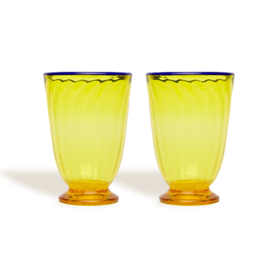 La Doublej Rainbow Glasses Set Of 2 In Yellow