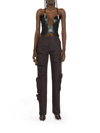 OFF-WHITE HIGH-WAISTED CARGO TROUSERS