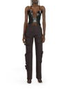 Off-white High-waisted Cargo Trousers In Grey