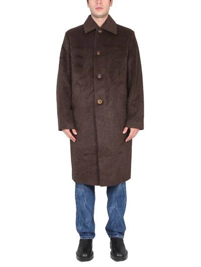 Séfr Esco Brushed Wool-blend Coat In Brown | ModeSens