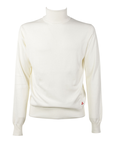 Peuterey Turtleneck With Side Logo In Bianco
