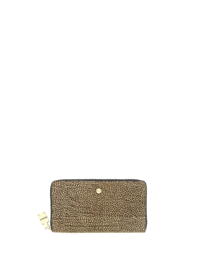 Borbonese Zip Around Wallet With Op Motif In Op Naturale Nero