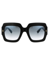 Gucci Bold Square Frame Acetate Sunglasses In 001 Black Black Grey