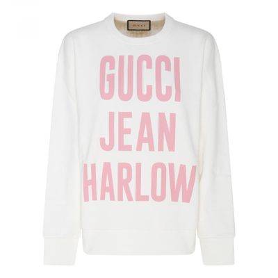 Gucci Jean Harlow Cotton Sweatshirt In White