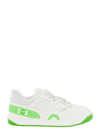 Gucci Green Basket Sneakers In White