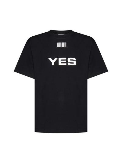 Vtmnts Yes No Cotton T-shirt In Black,white