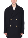 Palm Angels Palm Tree-embroidered Coat In Blu