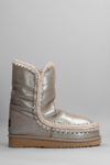 MOU ESKIMO 24 LOW HEELS ANKLE BOOTS IN TAUPE GLITTER
