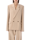 Wardrobe.nyc Wool Double-breasted Blazer In Beige
