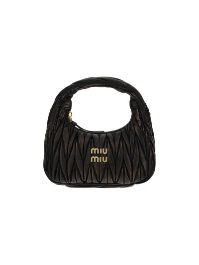 Miu Miu Shoulder Bag In Sabbia+caffe