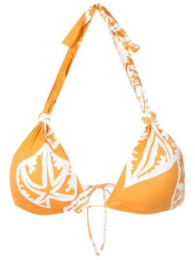Clube Bossa Graphic-print Halterneck Bikini Top In Orange