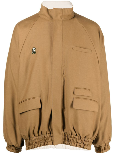 Undercover The Shepherd Logo-patch Reversible Jacket In Brown