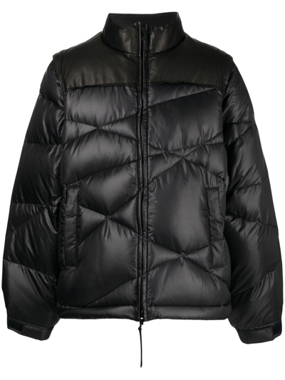Undercoverism Diagonal-quilted Down-filled Jacket In Black
