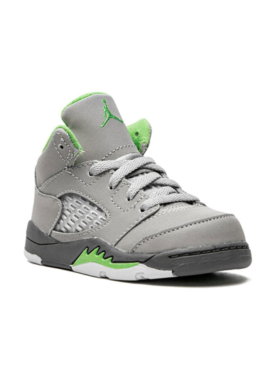 Jordan Kids' Air  5 Retro Sneakers In Silver/green/grey