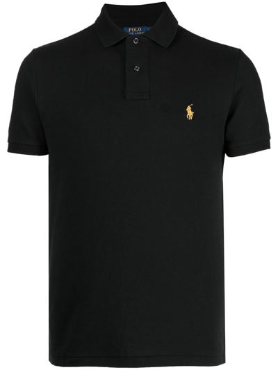 Polo Ralph Lauren Cotton Mesh Slim Fit Polo Shirt In Black