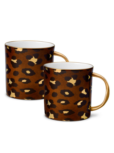 L'objet Leopard Ceramic Mugs 2-piece Set