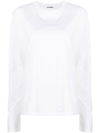 Jil Sander Crew Neck Long-sleeved T-shirt In White