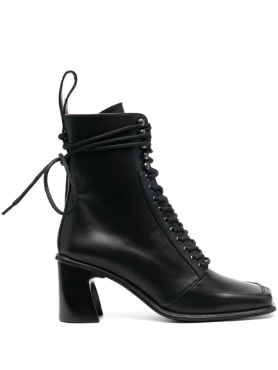 Marine Serre Spoor 80mm Lace-up Boots In Black