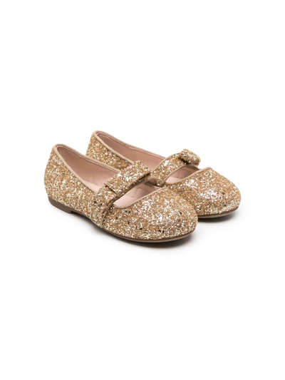 Age Of Innocence Kids' Mia Glitter-embellished Ballerina Shoes In Gold