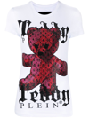 Philipp Plein Round Neck Ss Monogram Teddy T-shirt In White In White