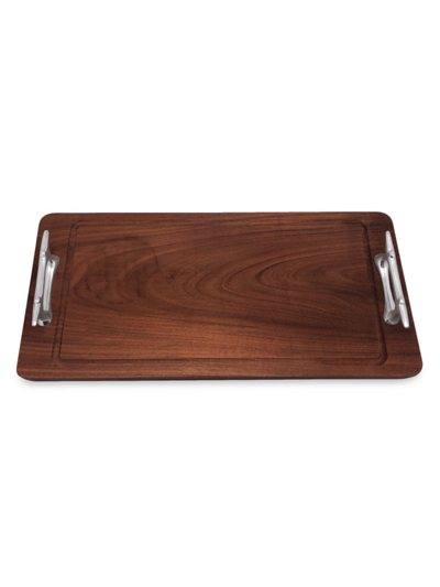 Mariposa High Seas Boat-cleat-handled Wood Tray In Brown