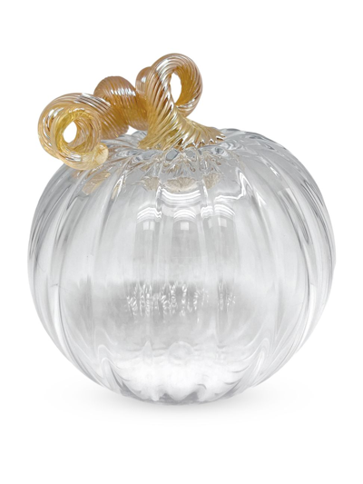 Mariposa Studio Glass Pumpkin In Clear And Gold