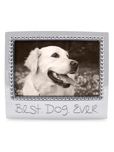 Mariposa Best Dog Ever Beaded Frame In Silver