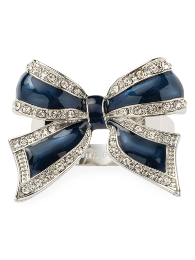 Joanna Buchanan Enamel Bow 4-piece Napkin Rings Set In Navy