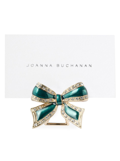 Joanna Buchanan Enamel Bow 4-piece Skinny Napkin Rings Set In Green