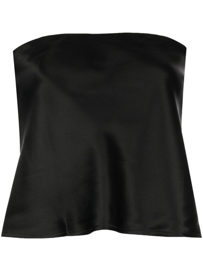 Reformation Spritz Silk Top In Black