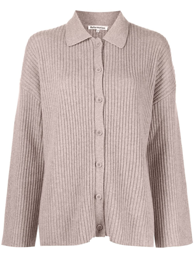 Reformation Fantino Cashmere Cardigan In Neutrals