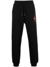 Roberto Cavalli Logo-plaque Tapered Track Pants In Black