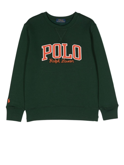 Ralph Lauren Kids' Embroidered-logo Sweatshirt In Green
