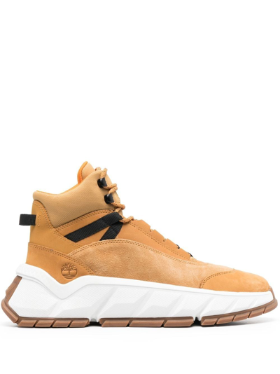 Timberland Suede Lace-up Trainer Boots In Wheat