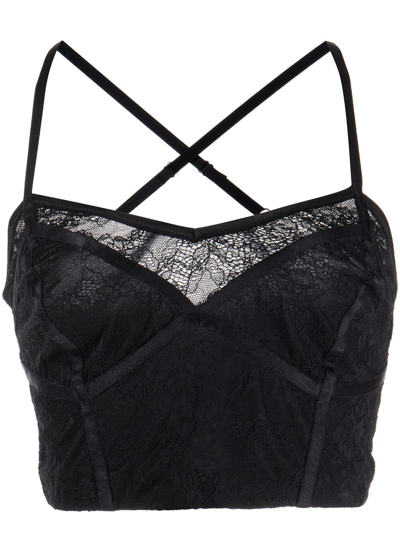 Marchesa Notte Daphne Athleisure Bra In Black