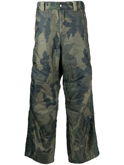 Oamc Camouflage-pattern Cargo Trousers In Green