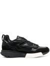Oamc Aurora Leather Low-top Sneakers In Black