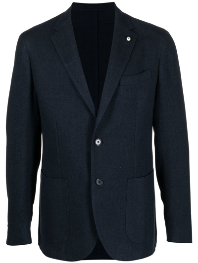 Luigi Bianchi Mantova Tailored Single-breasted Blazer In Blue